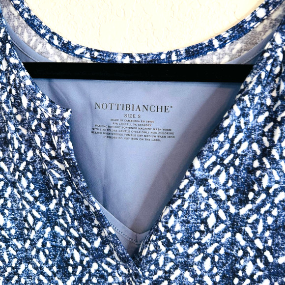 Nottibianche Women's Blue White Geometric Sleeveless Tank Tops Size Small - Picture 4 of 4